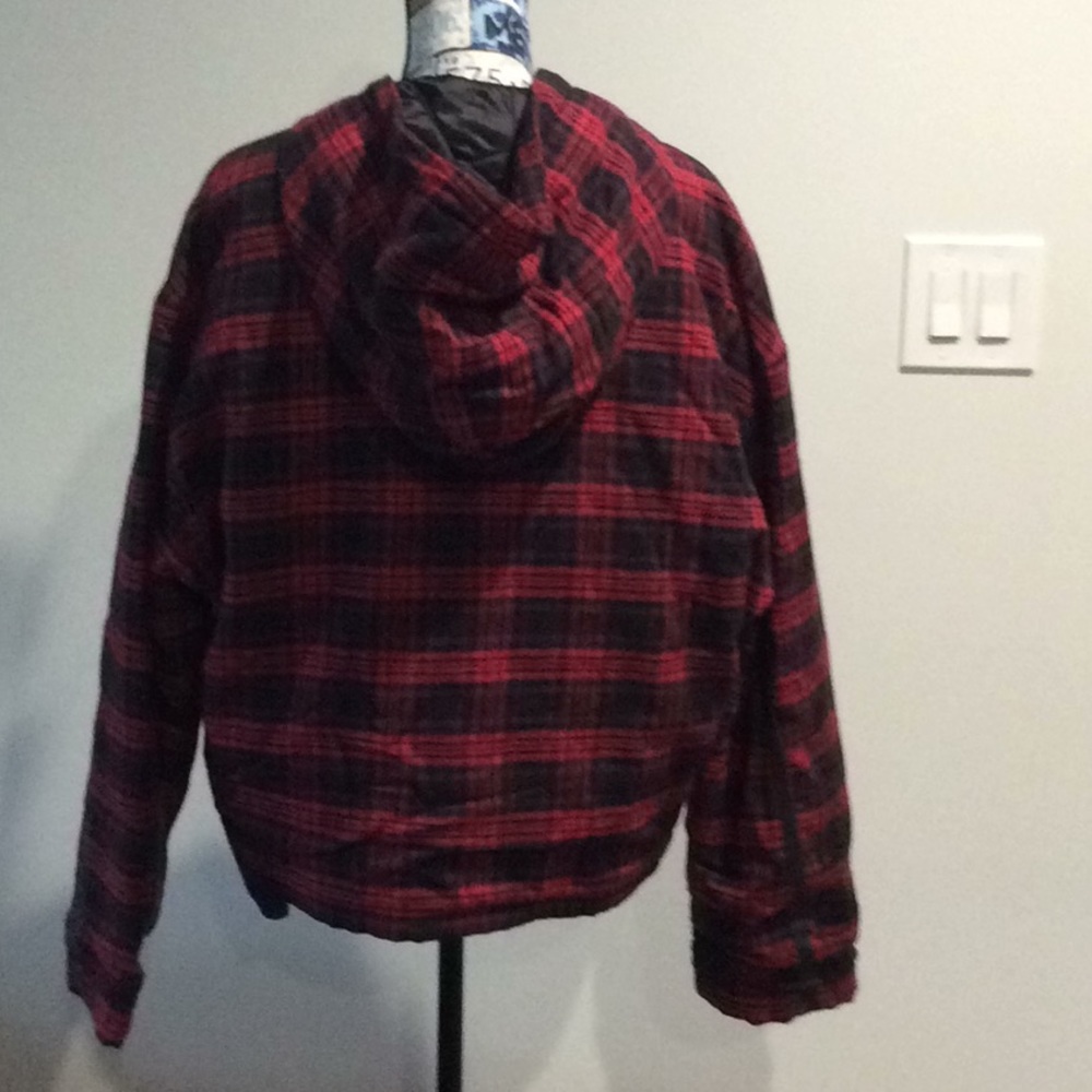 The Kooples Hooded Dark Checks Jacket - Picture 3 of 14